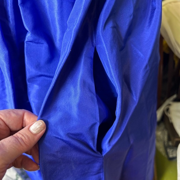 New J.Crew 100% Silk Royal Blue Taffeta Ballerina Dress Empire Waist Size 6 - Picture 8 of 8